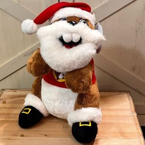 NEW Buc-ees Santa Beaver Holiday Christmas Plush Stuffed Animal 11” Collectible